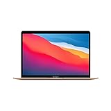 2020 Apple MacBook Air Laptop: Apple M1 Chip, 13' Retina Display, 8 GB RAM, 256 GB SSD Speicher, Beleuchtete Tastatur, FaceTime HD Kamera, Touch ID, Gold