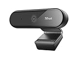 Trust 23637 Tyro Webcam Full HD 1080p mit Mikrofon für PC (Weitwinkel, Auto Fokus, USB Plug and Play, Videoanrufe, Konferenzen, Hangouts, Skype, Teams, Zoom) Schwarz