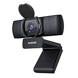 Autofokus FHD 1080P Webcam mit Kamera Abdeckung, AUSDOM AF640 Business-Webkamera mit Dual Geräuschreduzierung-Mikrofone, 90° Sichtfeld für Desktop/Laptop/Mac, Funktioniert mit Skype/Zoom/WebEx/Lync