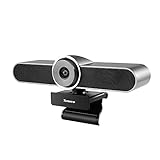 Tenveo VA200pro(Grau) | Webcam mit Mikrofon und Lautsprecher, Konferenzkamera 1080p HD 124-Grad Weitwinkel für Skype/Zoom Videokonferenzen und YouTube/Twitch/OBS Live Streaming