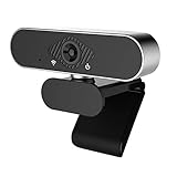 HD 1080P Webcam mit Mikrofon, PC Kamera für Videochat und Aufnahme, Live-Streaming, Weitwinkel USB-Anschluss, kompatibel mit Windows, Mac und Android