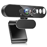 Webcam mit Mikrofon, 1080P HD Web Kamera mit 120° Sichtfeld, Belichtungskorrektur und Drehbarem Clip für Live-Streaming, Videoanruf, Konferenz, Unterricht Kompatibel mit PC/Mac/Linux