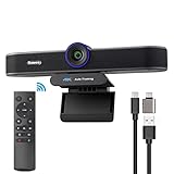 Tenveo VA300C | 4K Webcam mit Mikrofon und Lautsprecher, 4X Zoom ePTZ Weitwinkel KI-Rahmung Konferenzkamera für 1-8 Personen Videokonferenzen, Live Streaming, Home Office