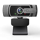 Webcam,Webcam mit Mikrofon,1080P Kamera mit Abdeckung,USB 2.0 Plug&Play,Webcam für pc und Laptop Video Konferenzen,Online-Unterricht und Live-Streaming,Kompatibel mit Windows,Linux und MacOS,Schwarz.