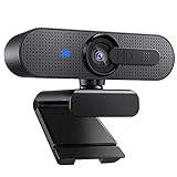 USB 1080P Computer Webcam mit Autofokus, Sichtschutz und Dual-Mikrofon für Skype, Video-Anrufe, Konferenzen, Aufnahme, Streaming, Schwarz