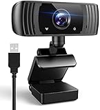 Webcam mit Mikrofon, 2k Web PC Kamera mit 110° Blickfeld, Belichtungskorrektur und Drehbarem Clip für Live-Streaming, Videoanruf, Konferenz, Unterricht Kompatibel mit PC/Mac/Linux