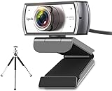 Spedal Webcam mit Stativ, 120 Grad Weitwinkel-Webcam, Live-Streaming Webcam 1080P/30fps, Computer Laptop Kamera für Xbox OBS XSplit Skype Facebook, kompatibel für Mac OS Windows 10/8/7