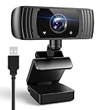 2K Webcam mit Stereo-Mikrofon, HD Web Kamera mit 120° Blickfeld, Belichtungskorrektur und Drehbarem Clip für Live-Streaming, Videoanruf, Konferenz, Unterricht Kompatibel mit PC/Mac/Linux