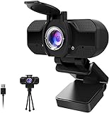 1080P Webcam mit Mikrofon und Datenschutz, 1080P HD USB Webkamera mit Stativ, Streaming-Webcam für Live-Streaming, Videoanrufe, Online-Unterricht, Konferenz, Spielen, HD-Webcam mit festem Fokus