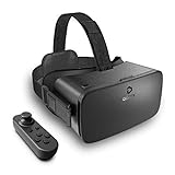 DESTEK VR Brille für Handy, Galaxy VR Brille Smartphone, Virtual Reality Brille HD VR Headset 110°FOV mit Bluetooth Fernbedienung für iPhone/Android, 4,7-6,8 Zoll-Bildschirm (Schwarz)