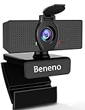 Beneno 1080P Business Webcam mit Mikrofon und Datenschutzabdeckung USB HD-Kamera, 110-Grad-Weitwinkel, Plug & Play, Laptop-Computer-Webkamera für Zoom YouTube Skype FaceTime