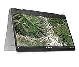 HP Chromebook x360 14a-ca0219ng (14 Zoll / HD Touch) 2in1 Laptop (Intel Celeron N4020, 64GB eMMC, 4GB LPDDR4, Chrome OS, QWERTZ) Silber