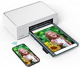 Akku Fotodrucker Wiederaufladbar, Liene WiFi Fotodrucker für Smartphone/PC mit 20 Fotopapiers 10x15cm, 300DPI Farbsublimation Sofortbilddrucker, Handy Mobiler Drucker für Reisen/Heimgebrauch